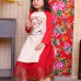 Áo dài bé gái phối tay màu đỏ size cỡ 9kg -30kg