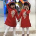 Áo dài gấm cách tân bé gái hoa đính kim sa màu đỏ (2-14 tuổi)